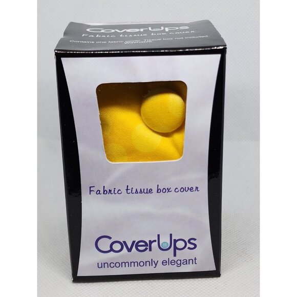 Cover Ups Uncommonly Elegant Yellow Fabric Tissue Box Cover for Stylish Home - Picture 7 of 9